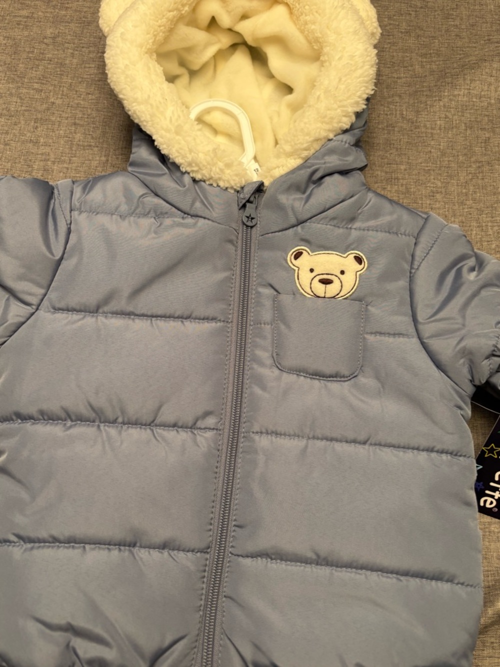 Wippette Periwinkle Baby Puffer Jacket with Teddy Patch and Ears
Asst Size